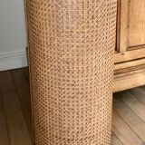 Bread hutch in oak wood and canning made in france 50s