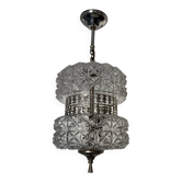 60s chrome glass chandelier