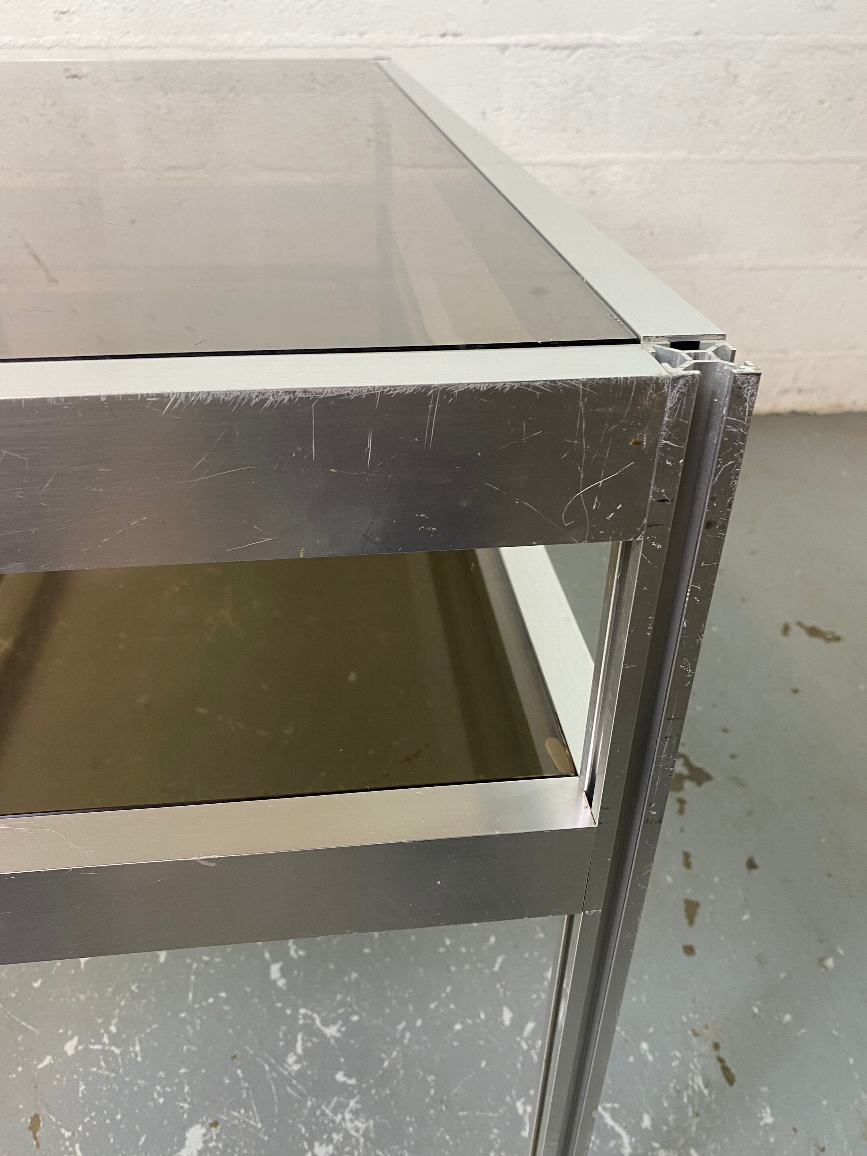Aluminum and Glass Desk