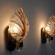 Pair of "leaf" wall lamps by Carl Fagerlund, Murano glass, Germany, 1970