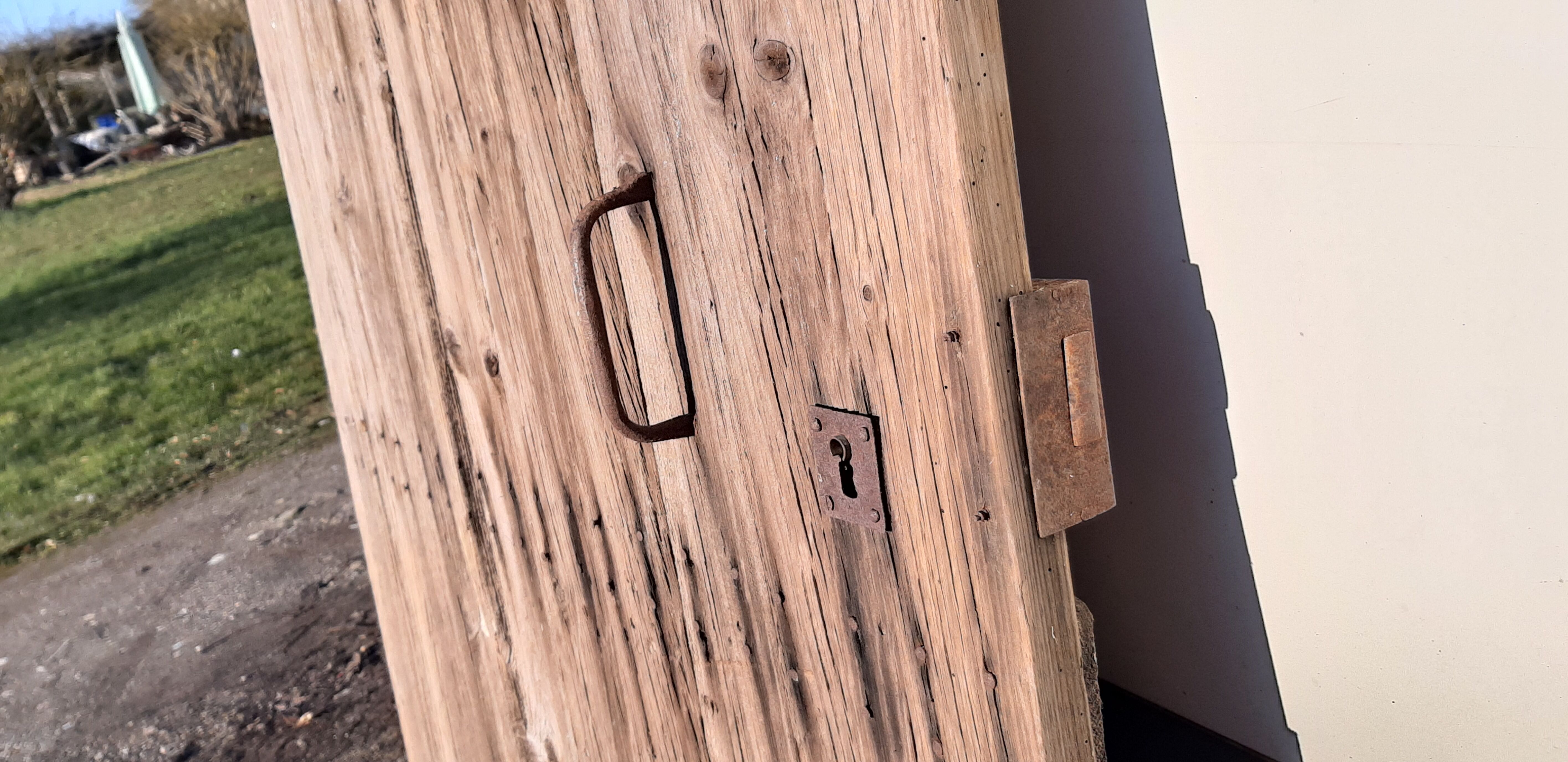 Old wooden barn gate