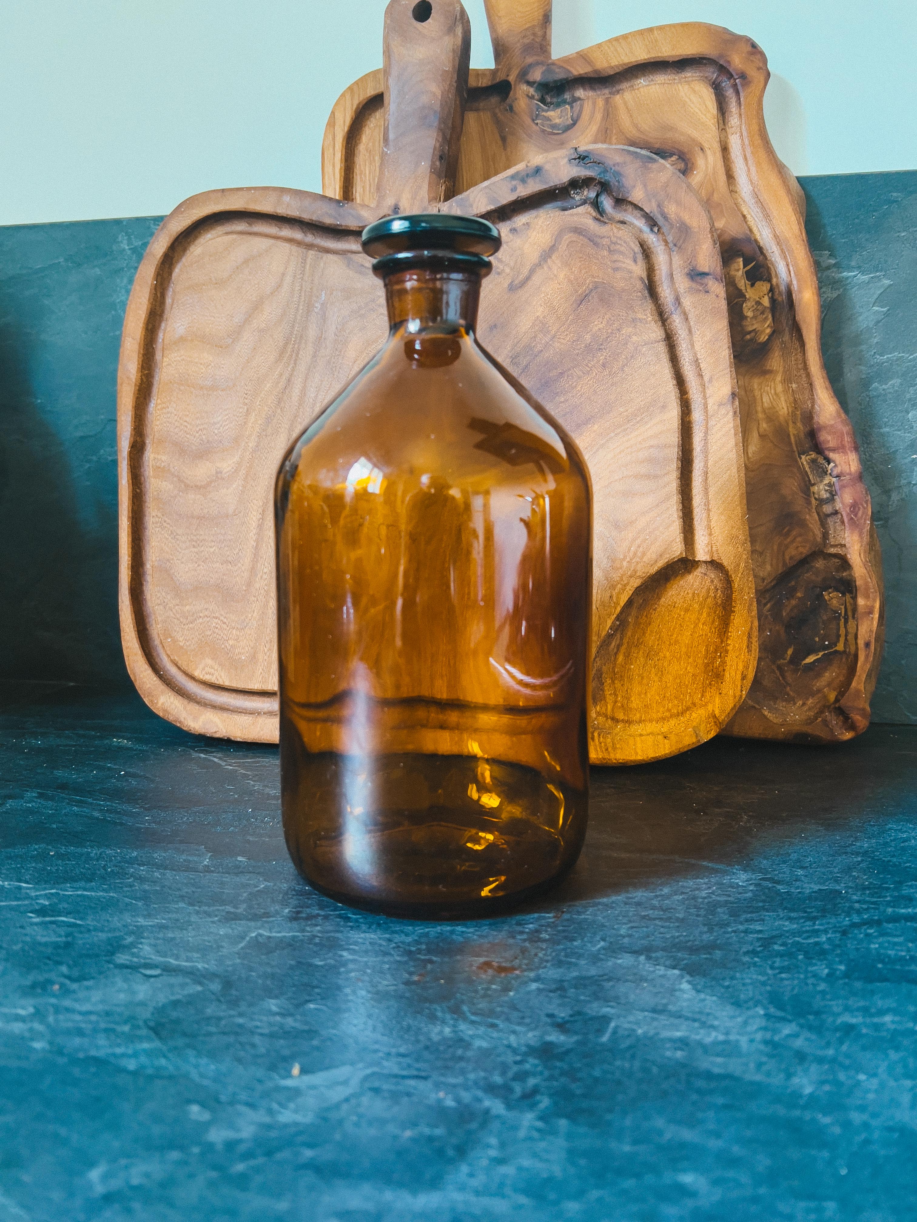 Old laboratory bottle old pharmacy Prolabo 1150 cl amber glass