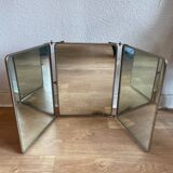 Large triptych barber mirror circa 1950, to stand or hang