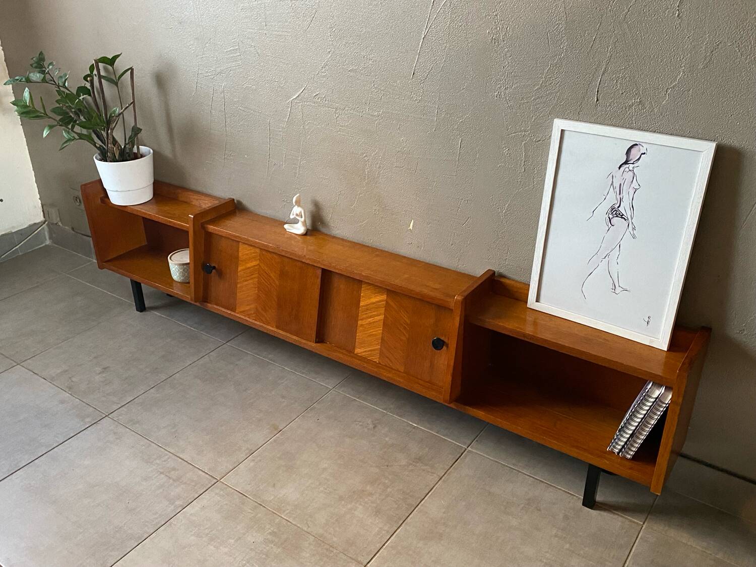 Vintage wooden sideboard from the 60s (shallow)