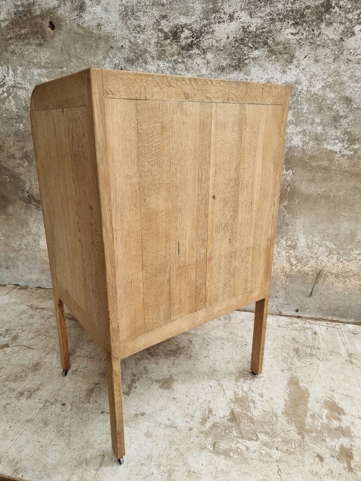 Antique roller shutter cabinet oak chest of drawers