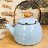 Vintage Scandinavian enamelled sheet metal kettle