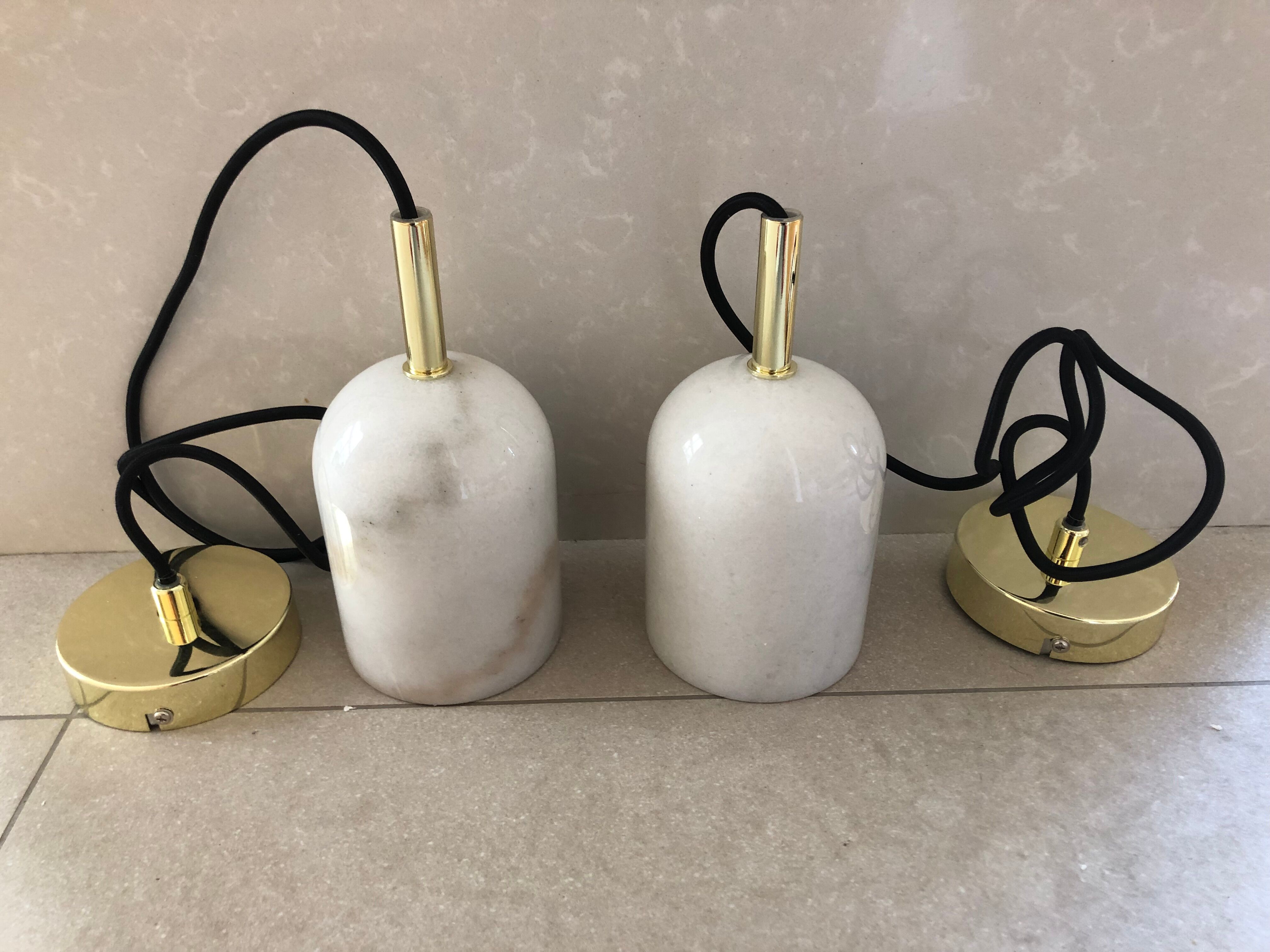 Suspension marbre et laiton