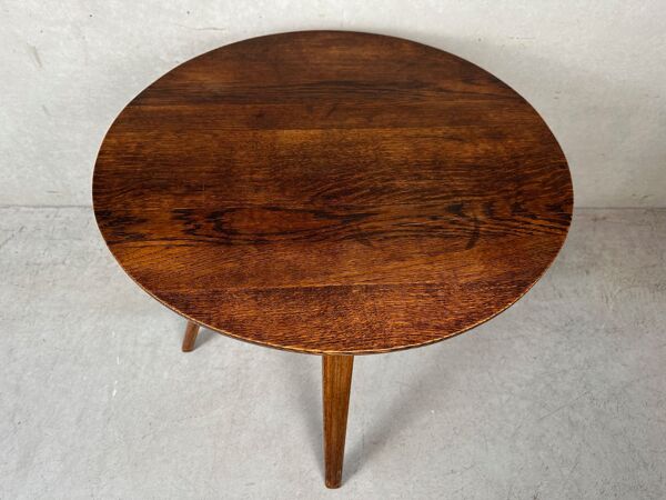 Table d'appoint vintage 'japandi' – chêne