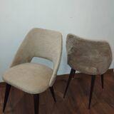 Beige vintage shaggy chairs
