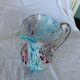 Pink blue pitcher in Murano glass