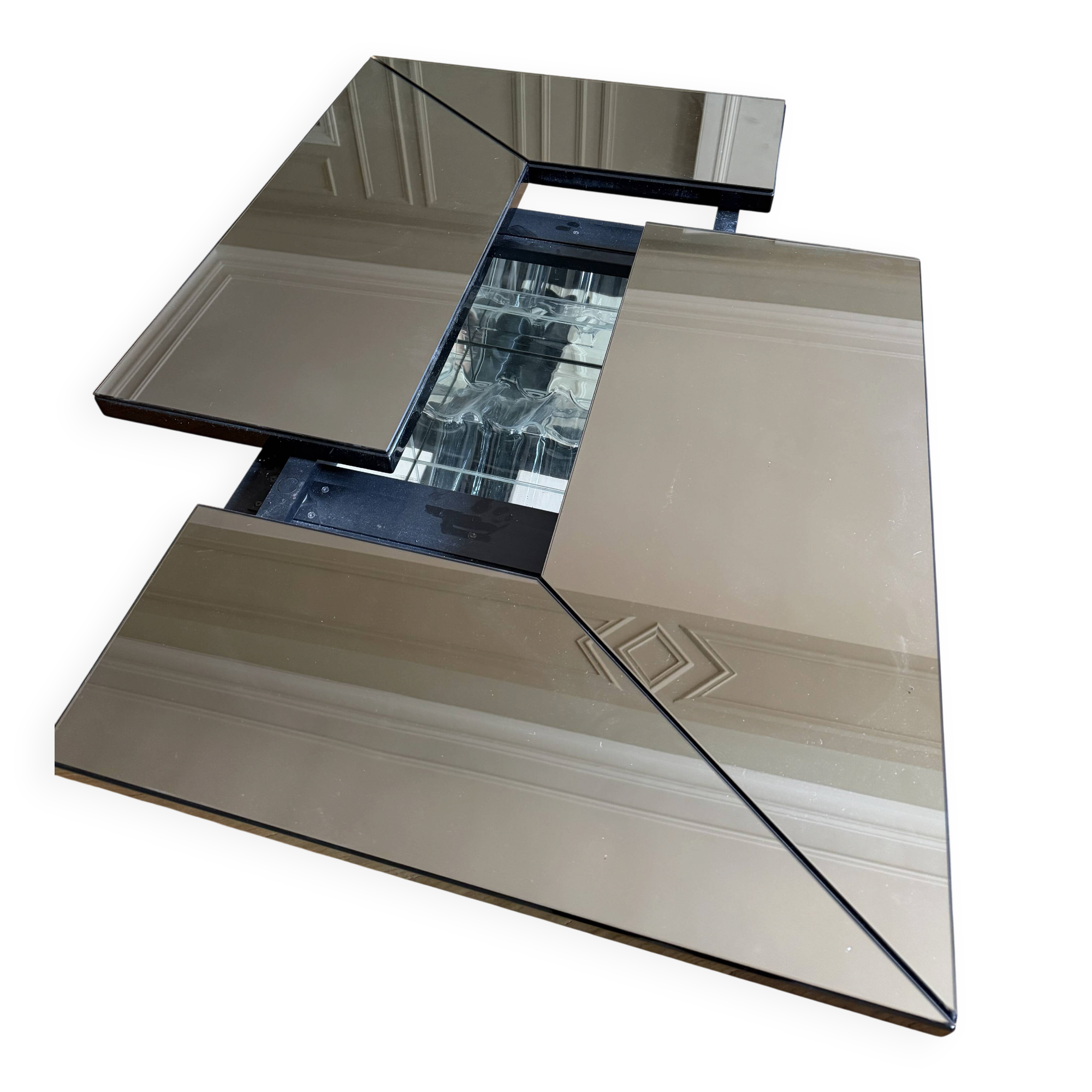 Cocktail coffee table with hidden bar by Paul Michel for Roche Bobois from the 1970s.