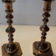 Duo of brass candle holders