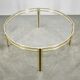 Italian Brass and Glass Round Coffee Table, 1970s