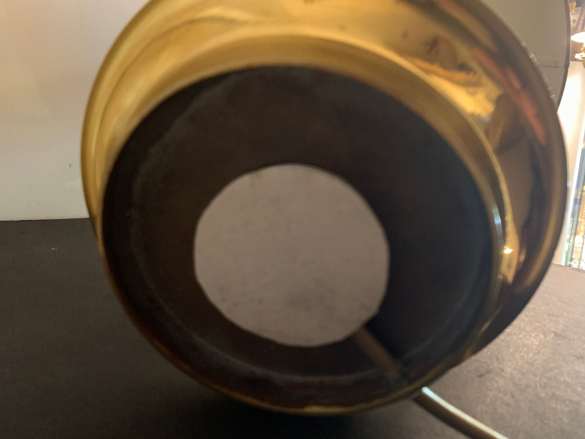 Hot water bottle lamp, 3 lights in bronze Lucien Gau, XXth