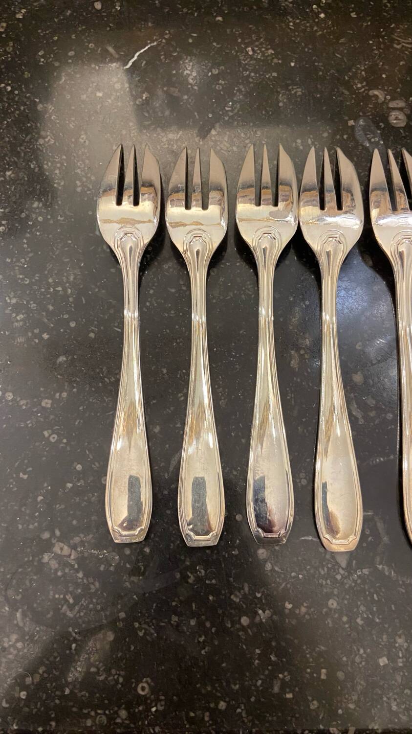 Set of 11 silver-plated cake/oyster forks Guildart 1960 vintage