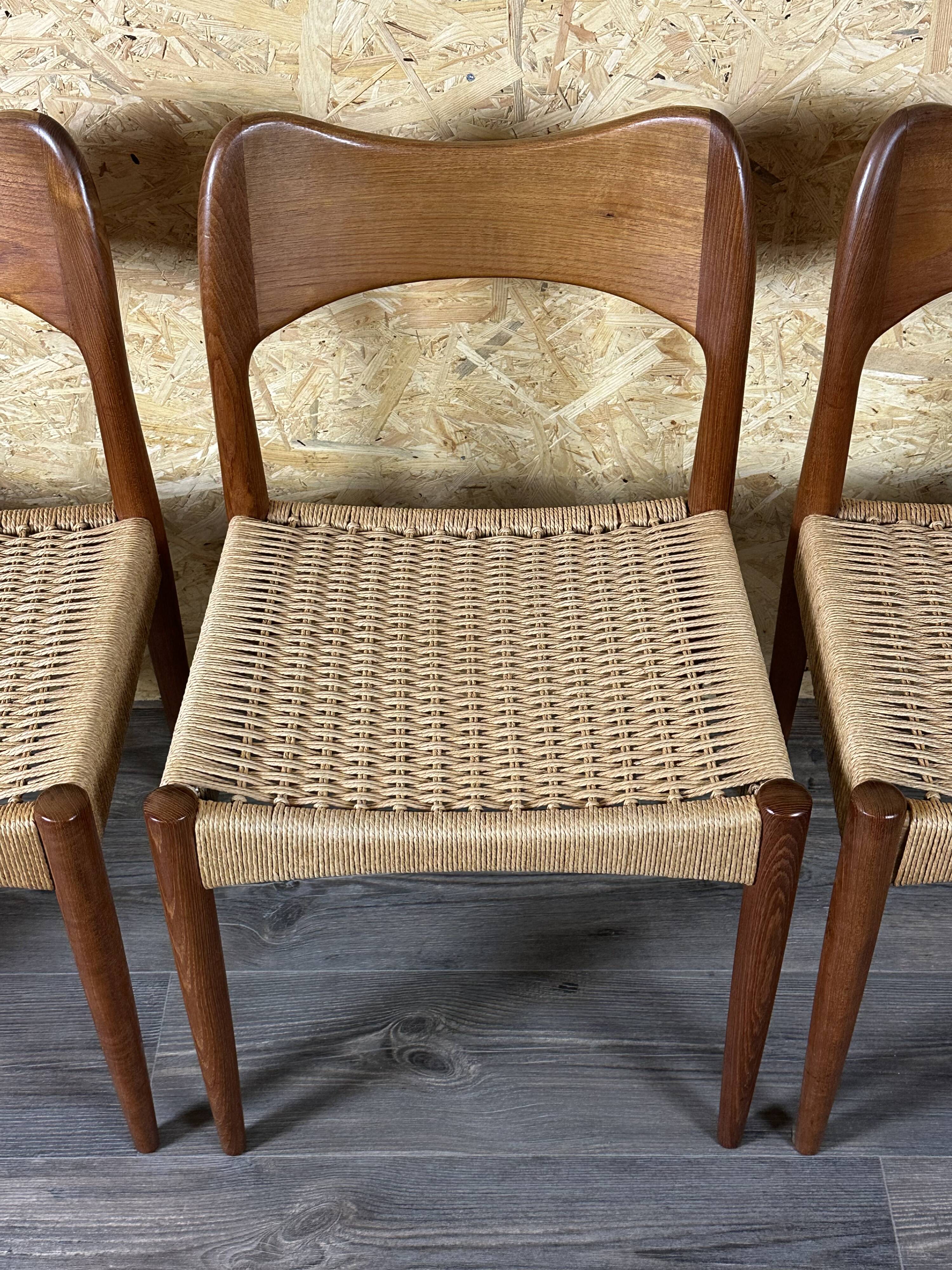 6 teak dining chairs from the 60s/70s by Niels O. Möller for J.L. Møllers 60s
