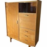Vintage Scandinavian teak bookcase, vintage office cabinet secretary