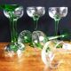 Alsace wine glasses, white wine glasses, green stemmed table glasses.