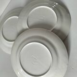 Trio of Castellania plates in Italian earthenware, vintage blue decoration