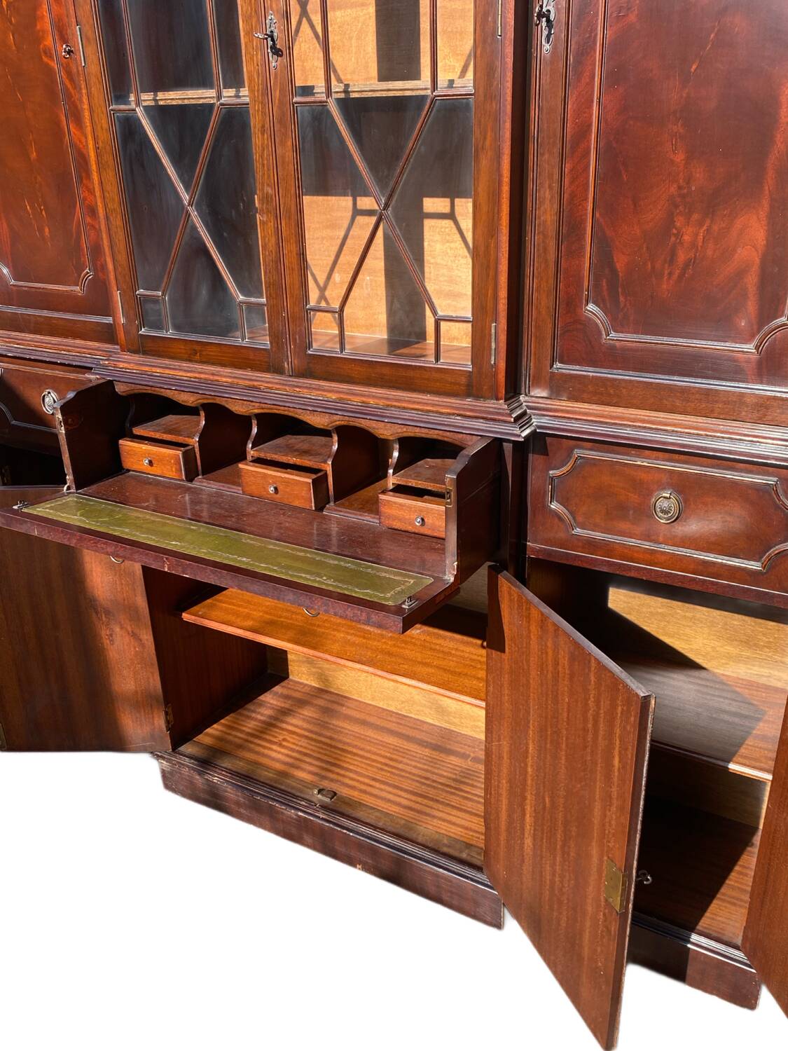 Victorian style mahogany secretary English library