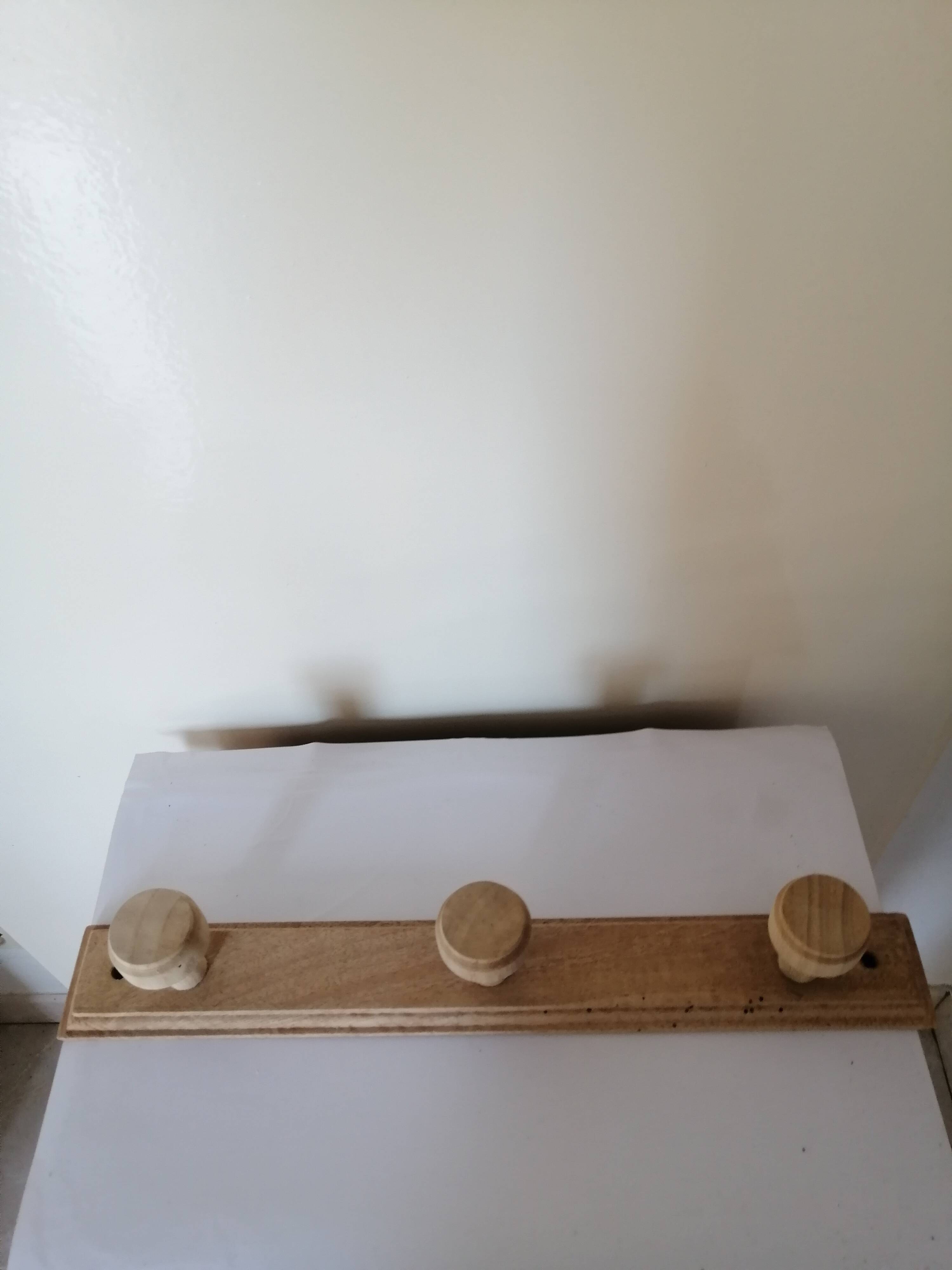 Vintage raw wood wall coat rack