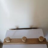 Vintage raw wood wall coat rack