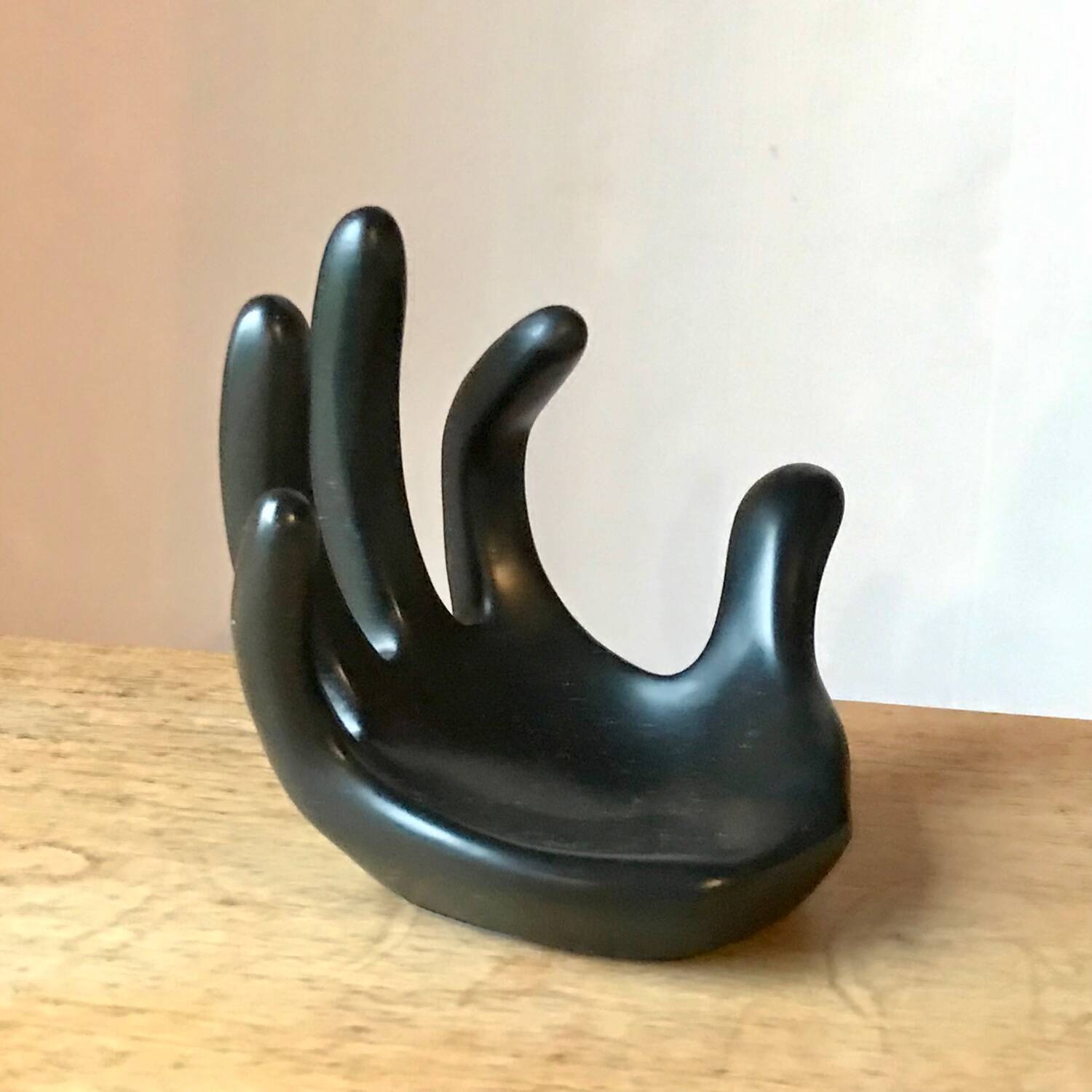 Handmade vintage black ceramic