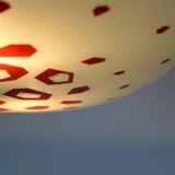 Large Vintage Czechoslovakian Opaline Glass Pendant Lights, 1970s, Set of 2