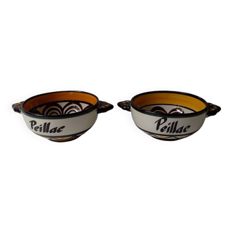 2 Breton bowls Peillac numbered