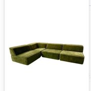 Swiss Vintage Modular Trio Sofa in Green Fabric by Team Form AG for Cor.