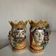Pair of Moro head vases Caltagirone Italian design Sicily