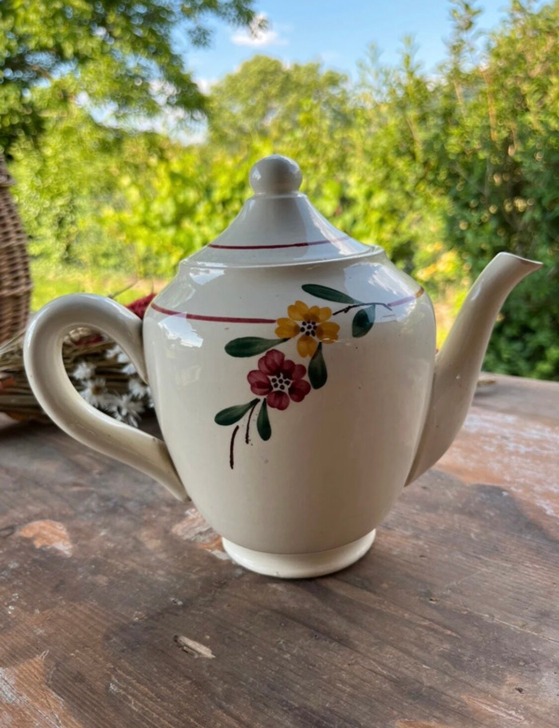 Sarreguemines earthenware teapot