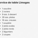 Limoges porcelain table service