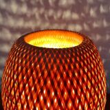 Vintage Scandinavian table lamp in bamboo and wood, 1970s.