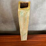 Ancien vase ludovic dagon céramique vert & beige forme design vintage