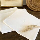 12 antique damask and monogrammed napkins