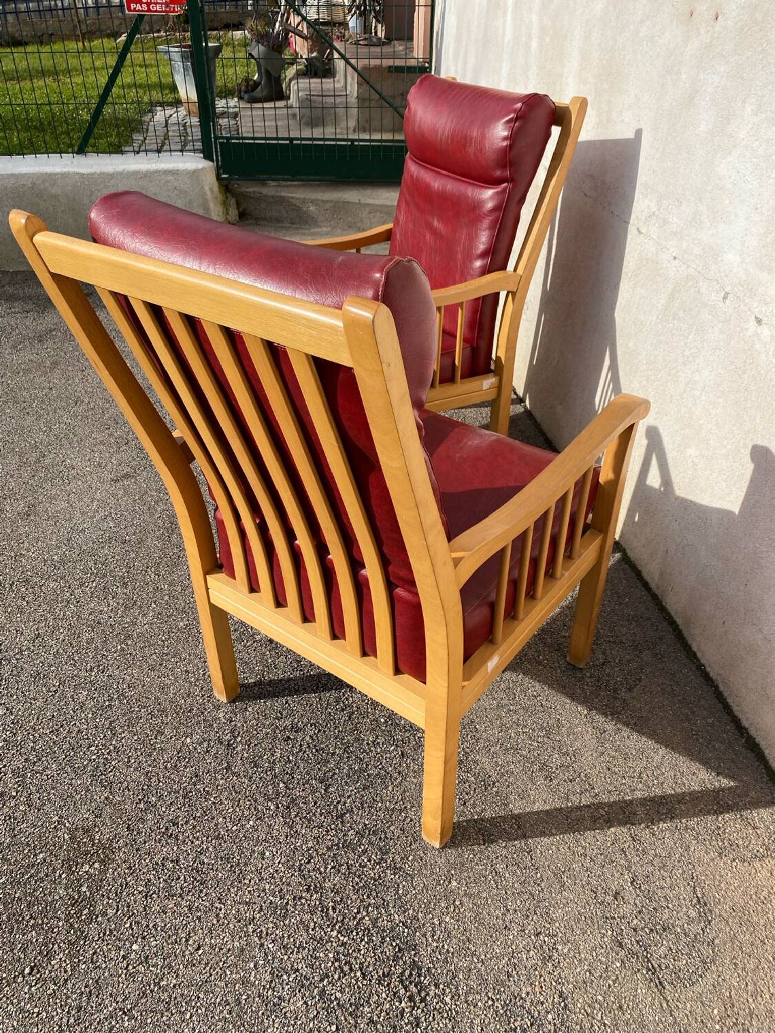 Pair of Baumann leather armchairs