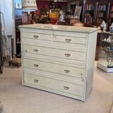 Large patinated chest of drawers