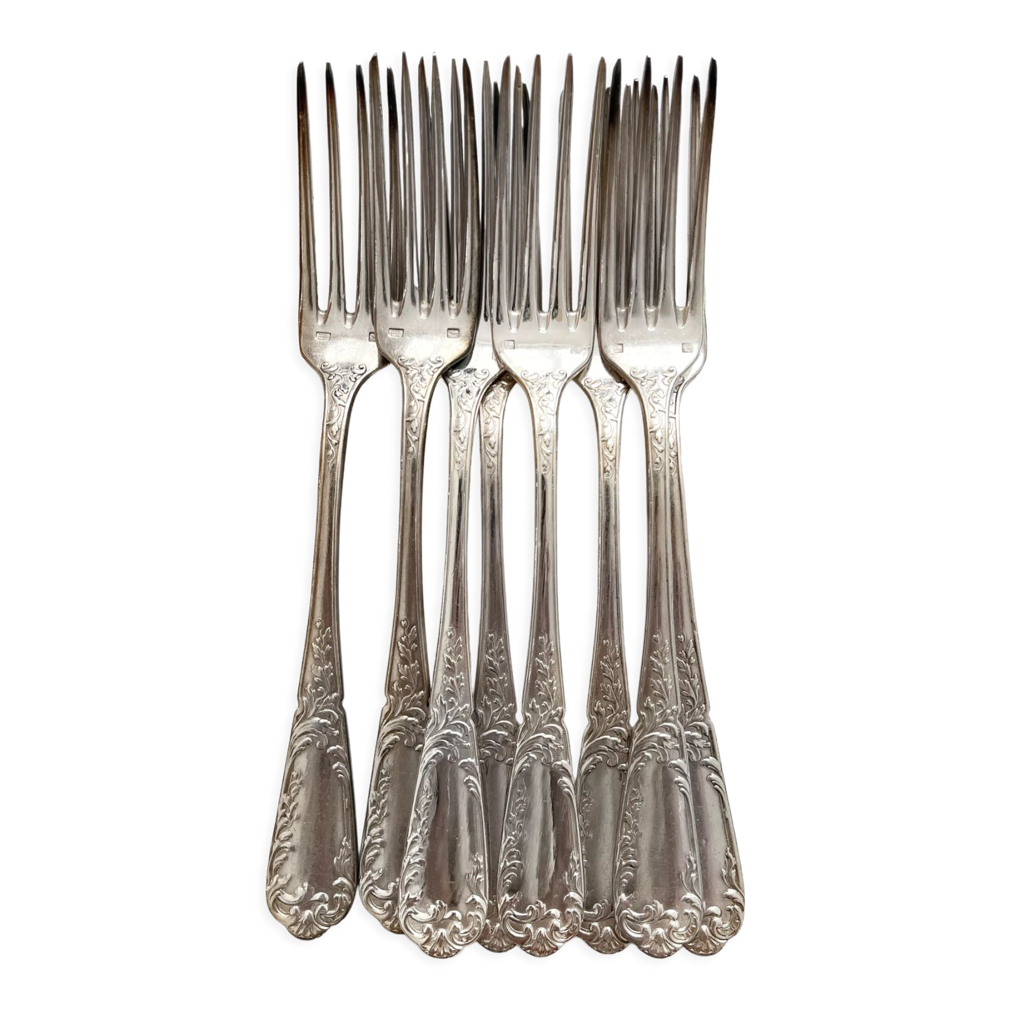 Set of 8 forks in SFAM silver metal