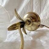 Old brass accent lamp in the shape of a flower