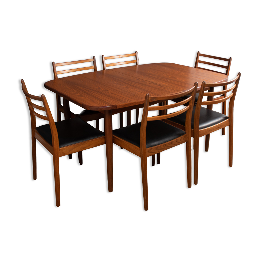Retro Teak 1960s G Plan Fresco Table à manger et 6 six chaises Par