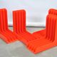 Orange vinyl rack