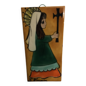 St Françoise ceramic plaque