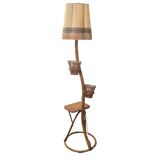 Vintage Rattan Lamp With Plant Pots, 1950/60s