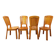 Set of 4 vintage chairs in pine from the 70s