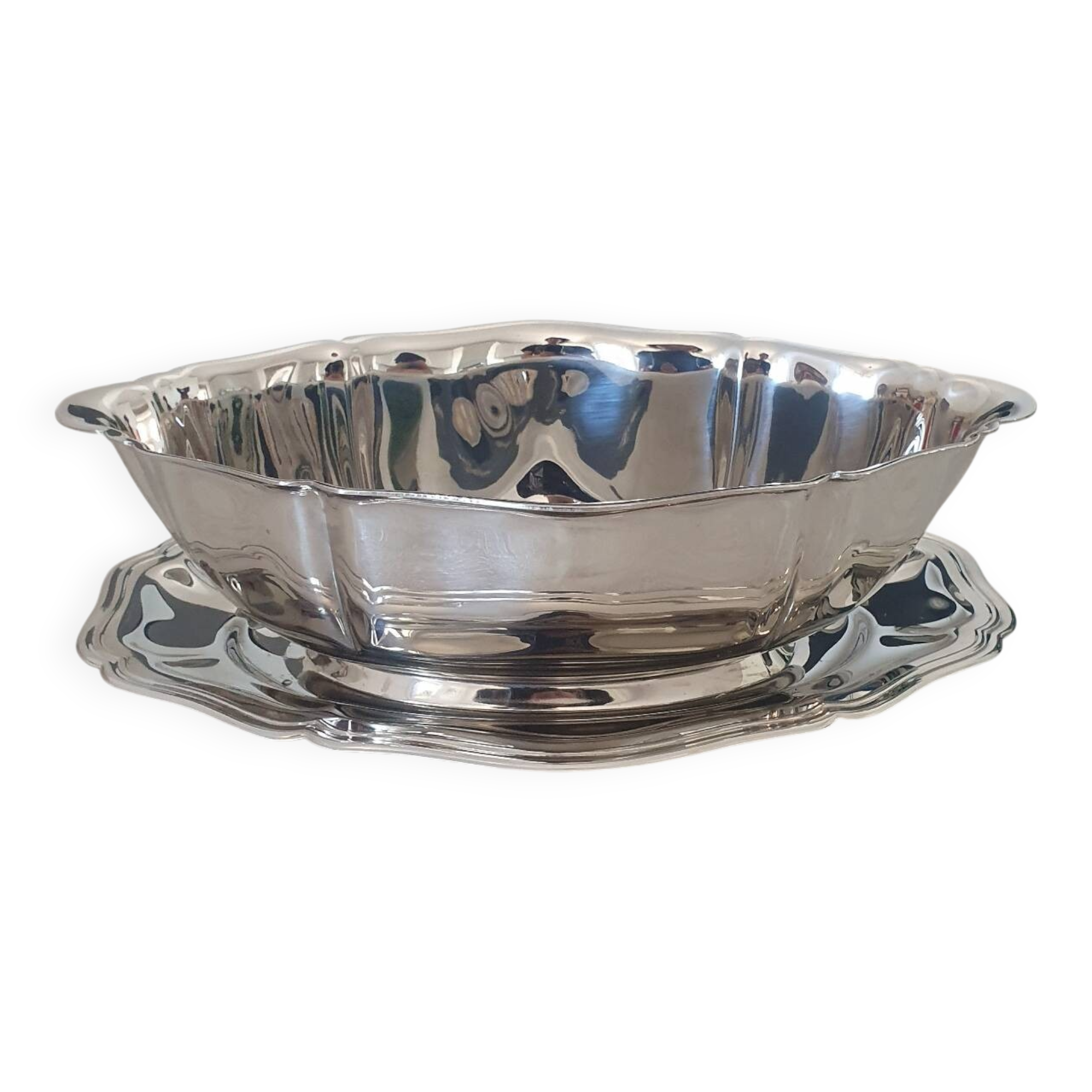 Guy Degrenne 18/10 stainless steel sauceboat, Régence collection