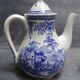 Pouring coffee maker and its milk pot in Luneville earthenware setting Excelsior - TB state - Vintage