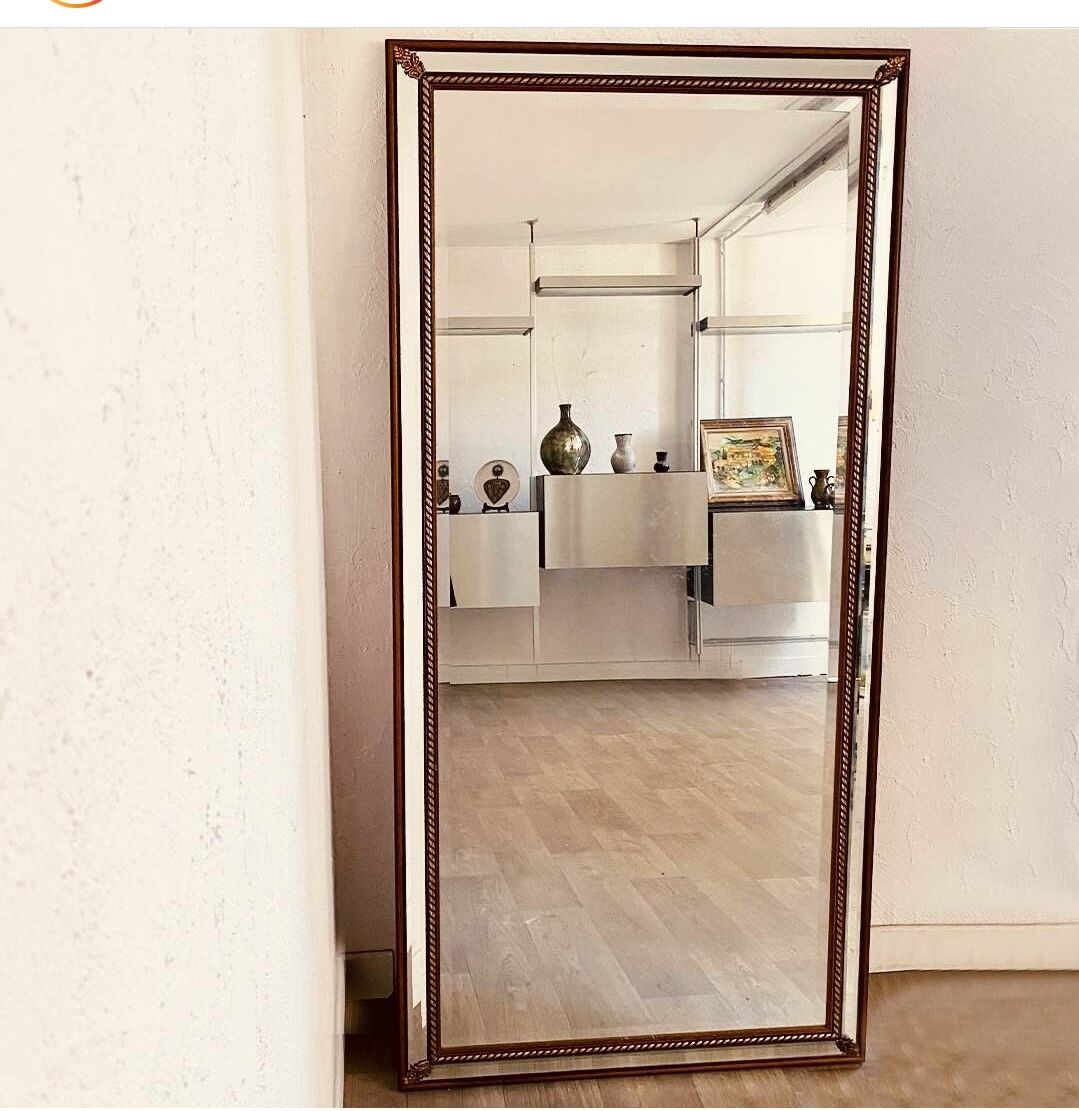 Antique mirror with parecloses 174x73cm