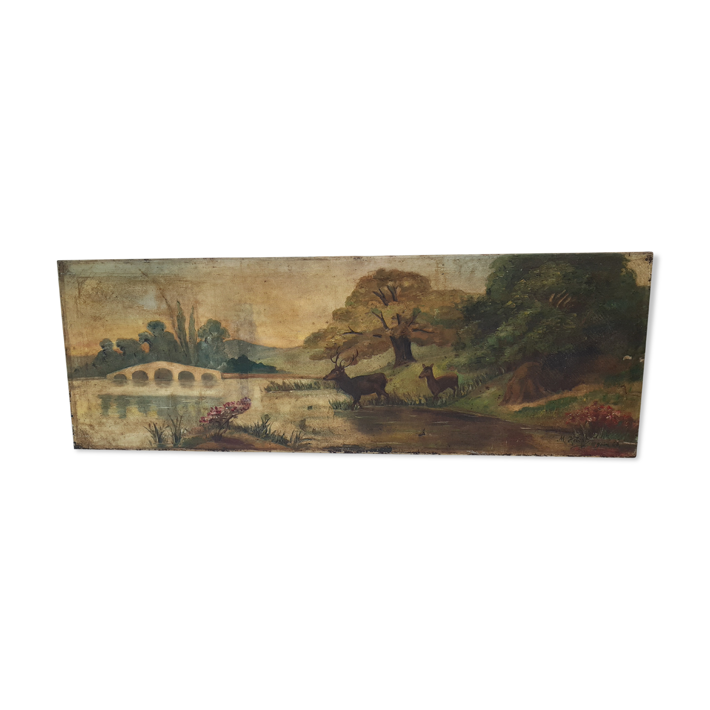 Huile sur toile signé m.Hebert 1908