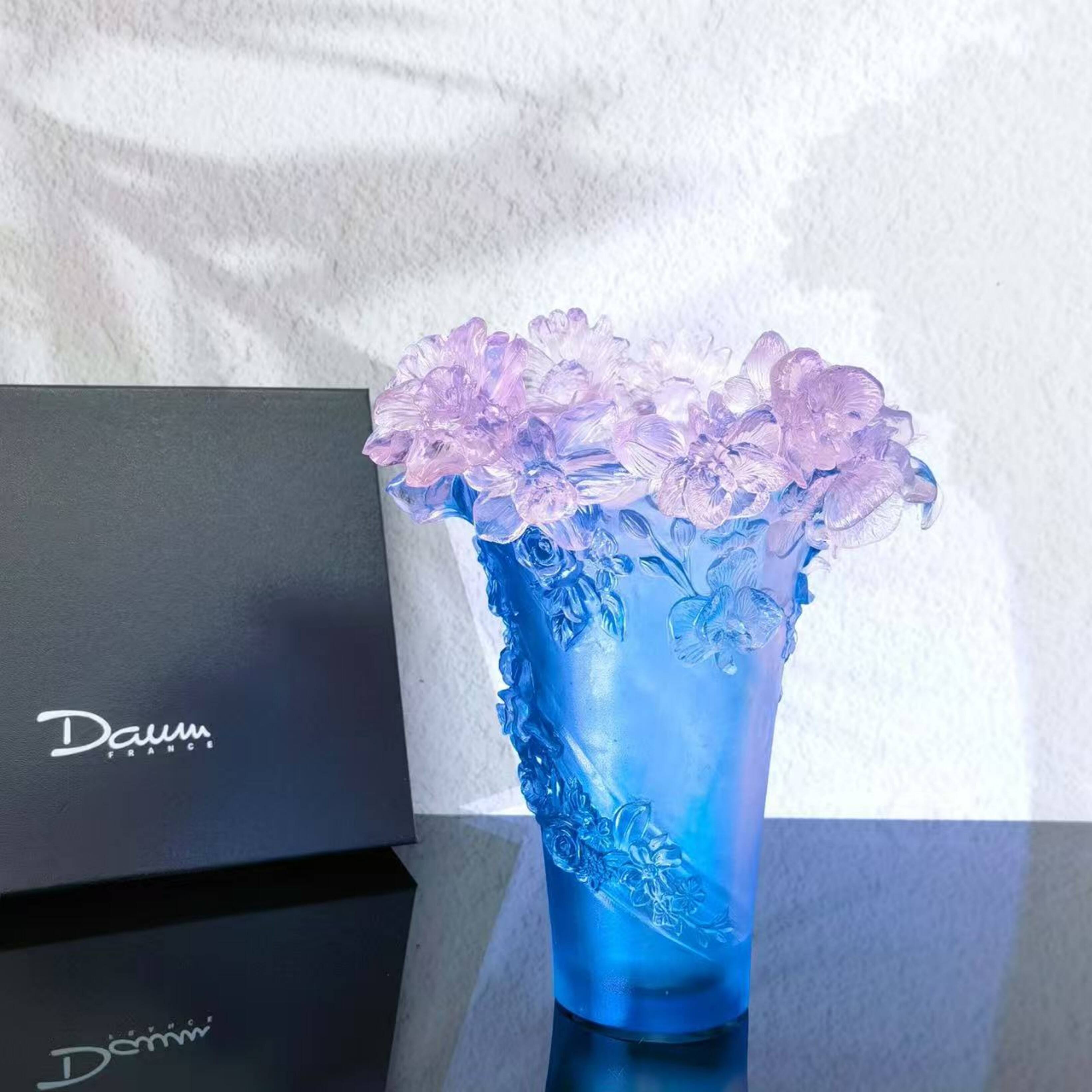 "Sweet Garden" vase, H 28 cm by Daum